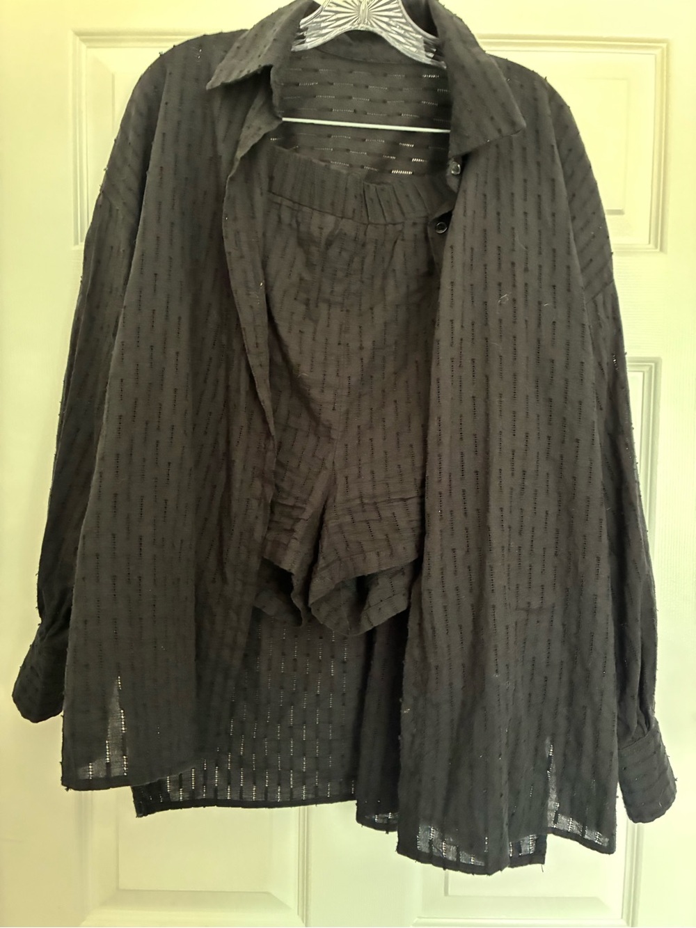 Classic Lightweight Women’s Shirt & Short Set - Black